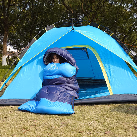 4 estações leve, portátil, à prova d'água, camping, penas de ganso, múmia, saco de dormir