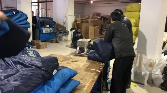 Saco de dormir de acampamento para adultos, saco de dormir retangular de 4 estações para acampar, enchimento de fibra de penas de ganso