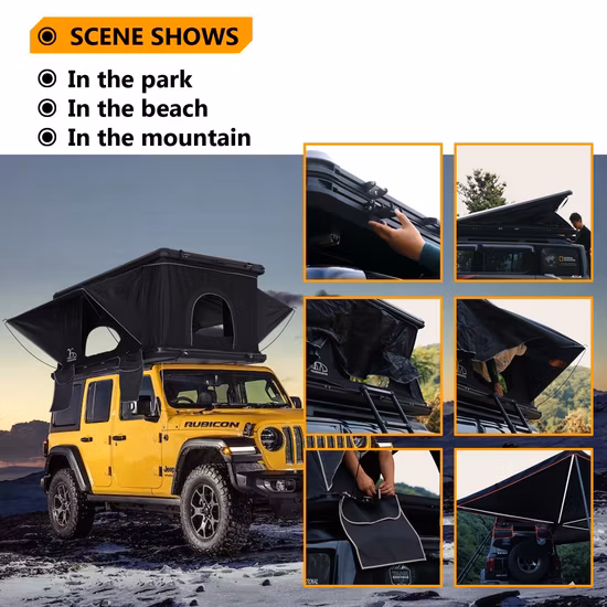 210 * 130 * 110 cm Camping Automático Pop up SUV Leve Hard Shell Alu Cab Roof Top Tenda